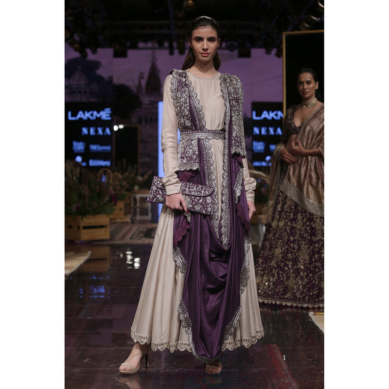 Beige Anarkali Set