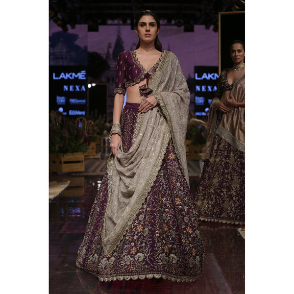 Purple Threadwork Lehenga Set