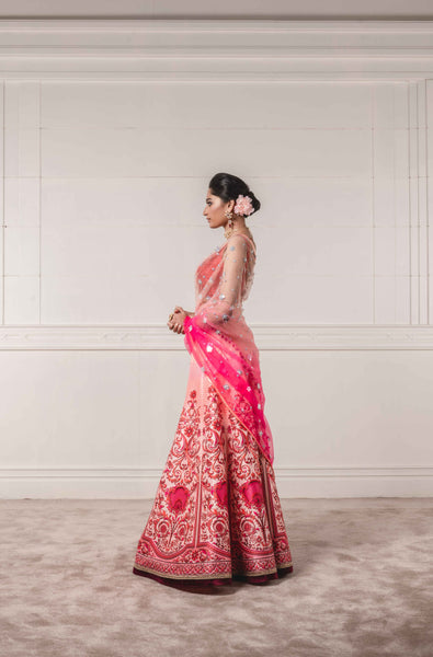 Printed Lehenga with Blouse and Shaded Dupatta