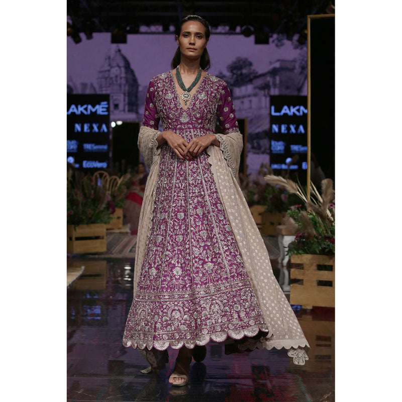 Heavy Purple Anarkali Set