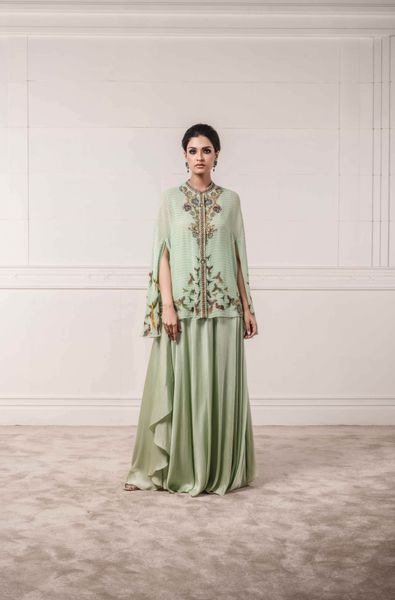 Printed Cape with Drape Trouser