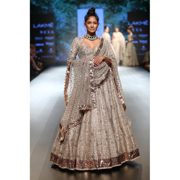 Ivory Coloured Gotta Patti Lehenga Set