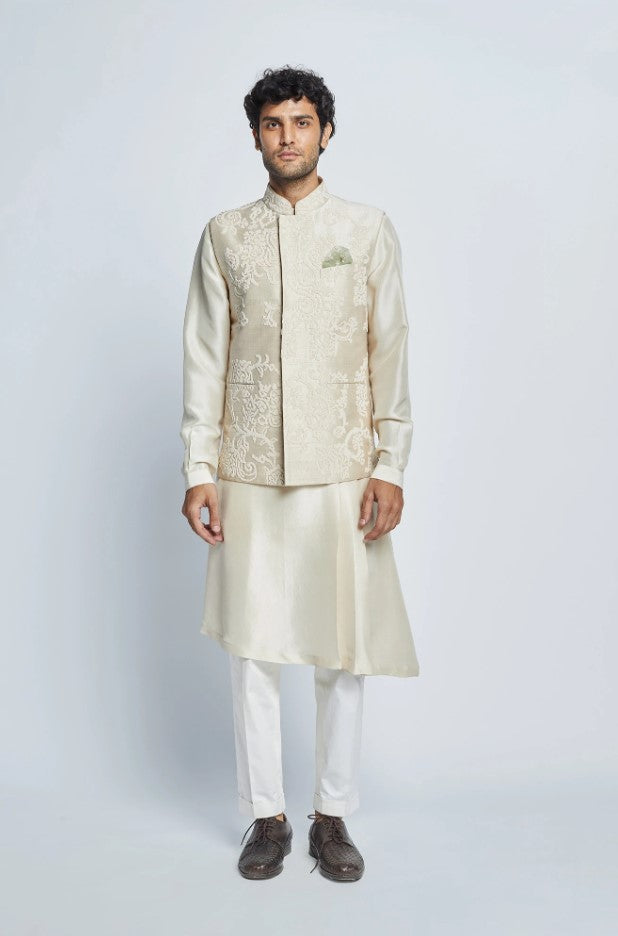 Pearl Embroidered Sadri Set