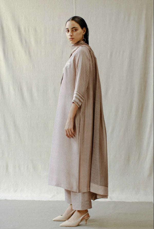 Mud Rose Striped Kurta Set
