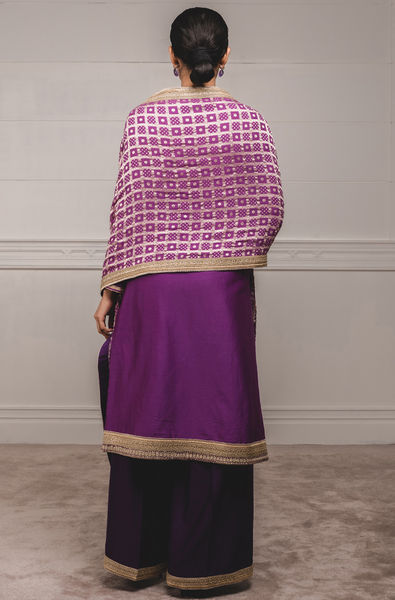 A Line Kurta with Stole And Trouser