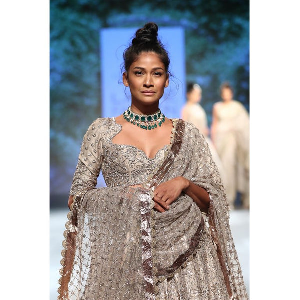 Ivory Coloured Gotta Patti Lehenga Set