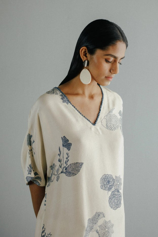 V neck kaftan