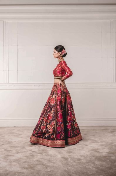 Printed Lehenga with Printed Crop Top
