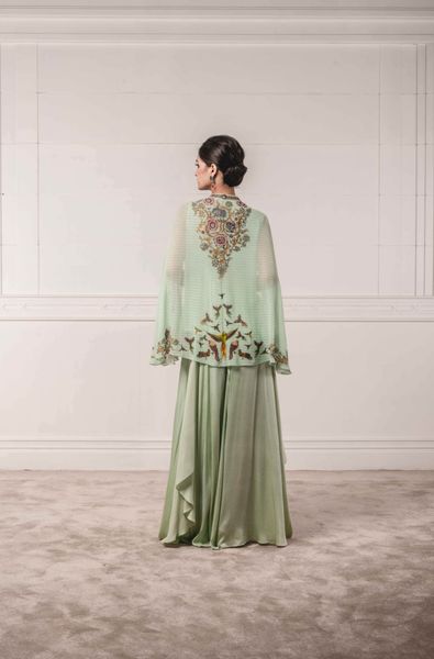Printed Cape with Drape Trouser