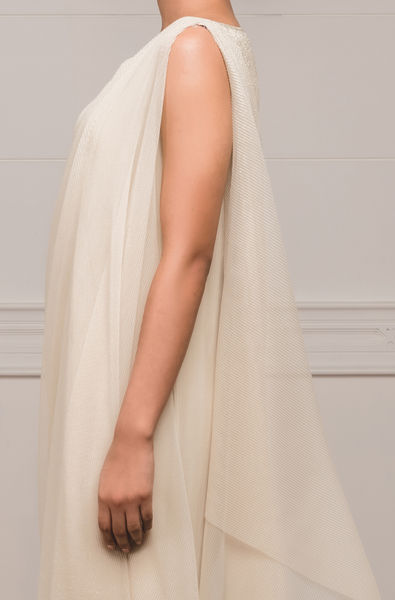 Draped Crinkled Kurta Paired with Churidar