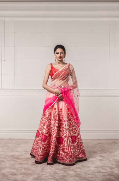 Printed Lehenga with Blouse and Shaded Dupatta