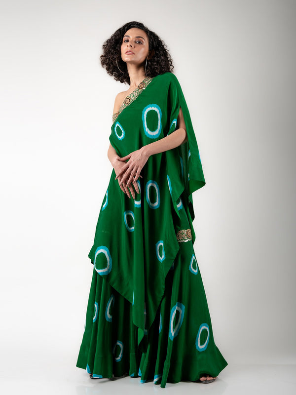 Off-shoulder Cape & Gharara Set