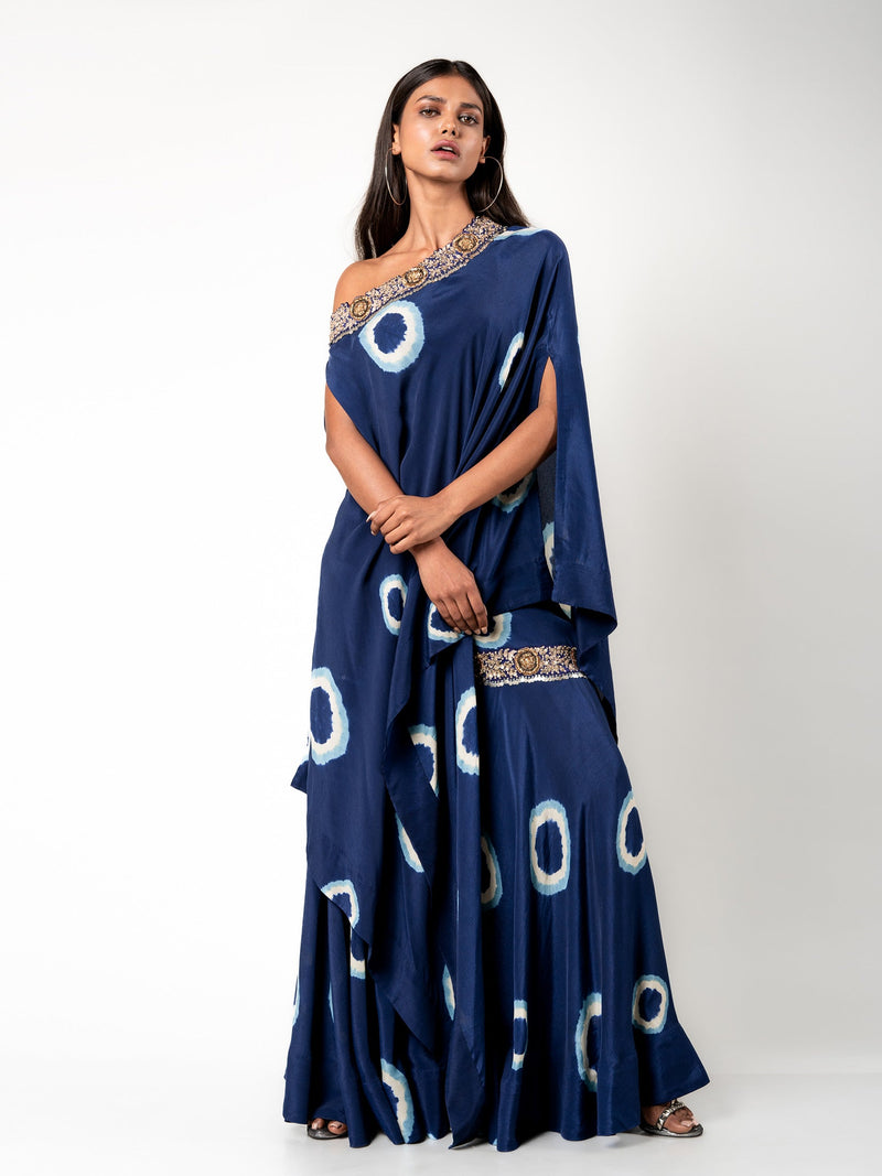 Off-Shoulder Cape & Gharara Set