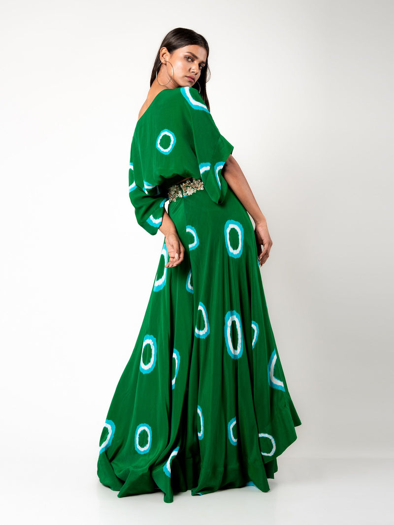 Off-Shoulder Top & Circular Pants Set
