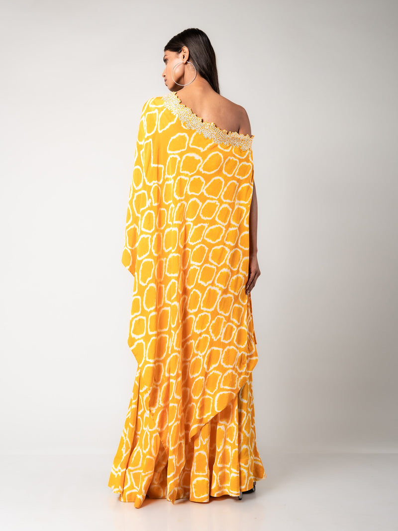 Off-shoulder Cape & Gharara Set