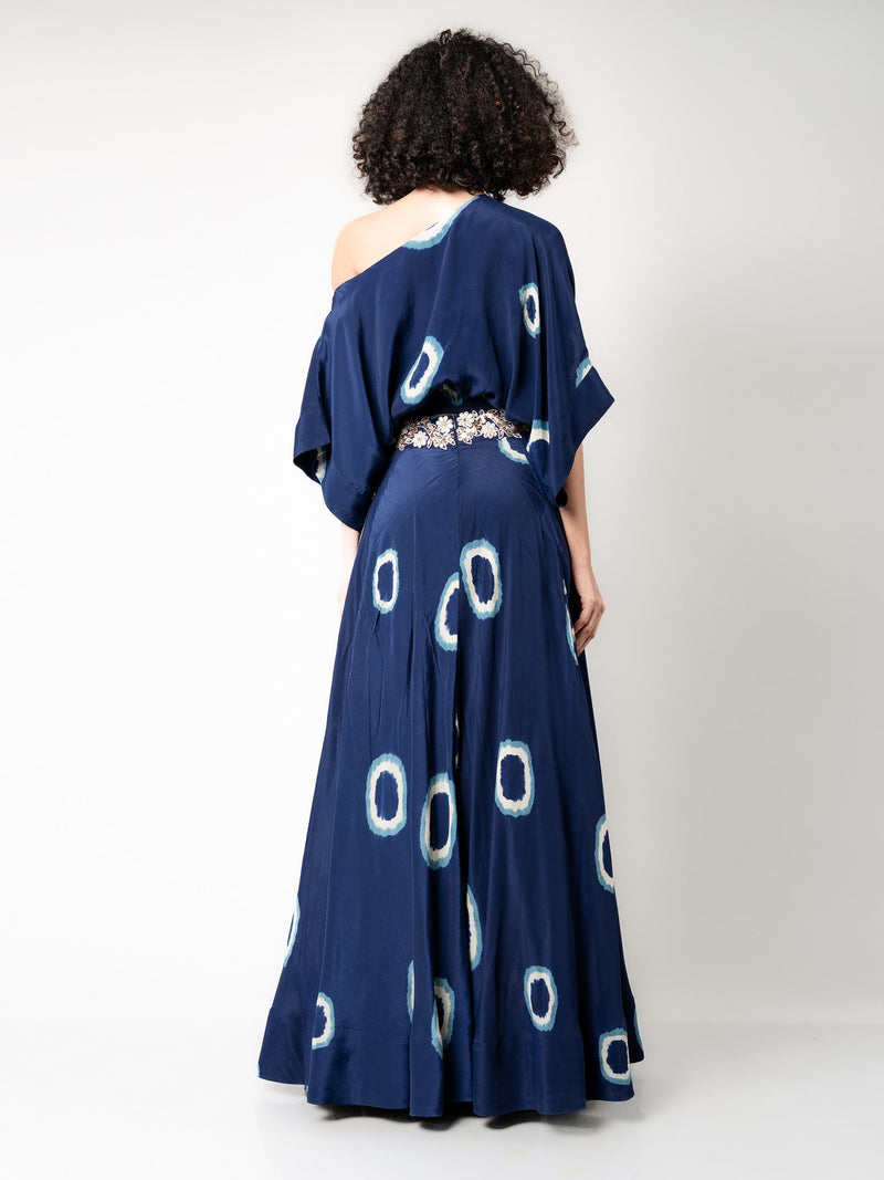 Off-Shoulder Top & Circular Pants Set