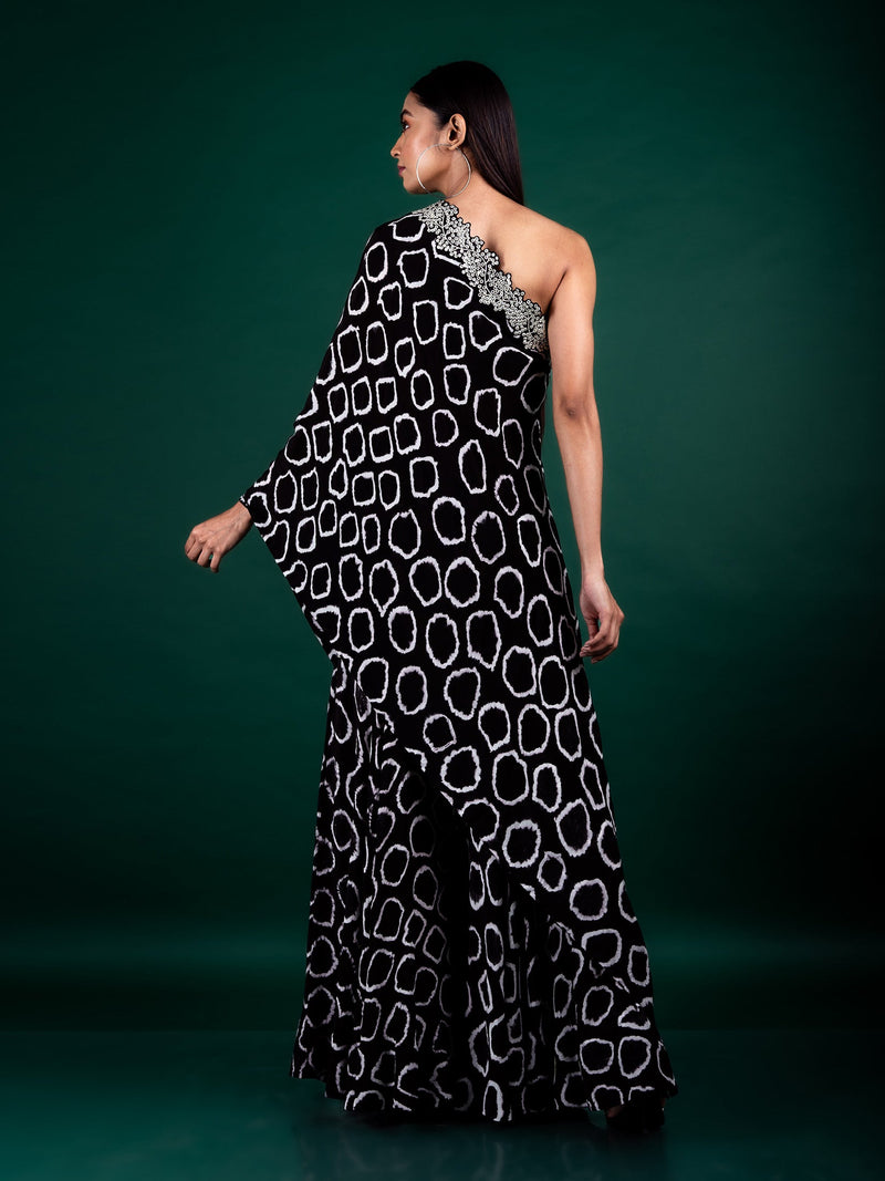 One-Shoulder Cape & Gharara Set
