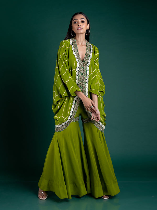 Short Kite Jacket With Gharara Set