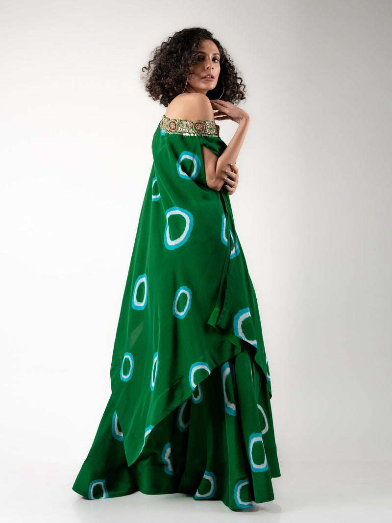 Off-shoulder Cape & Gharara Set
