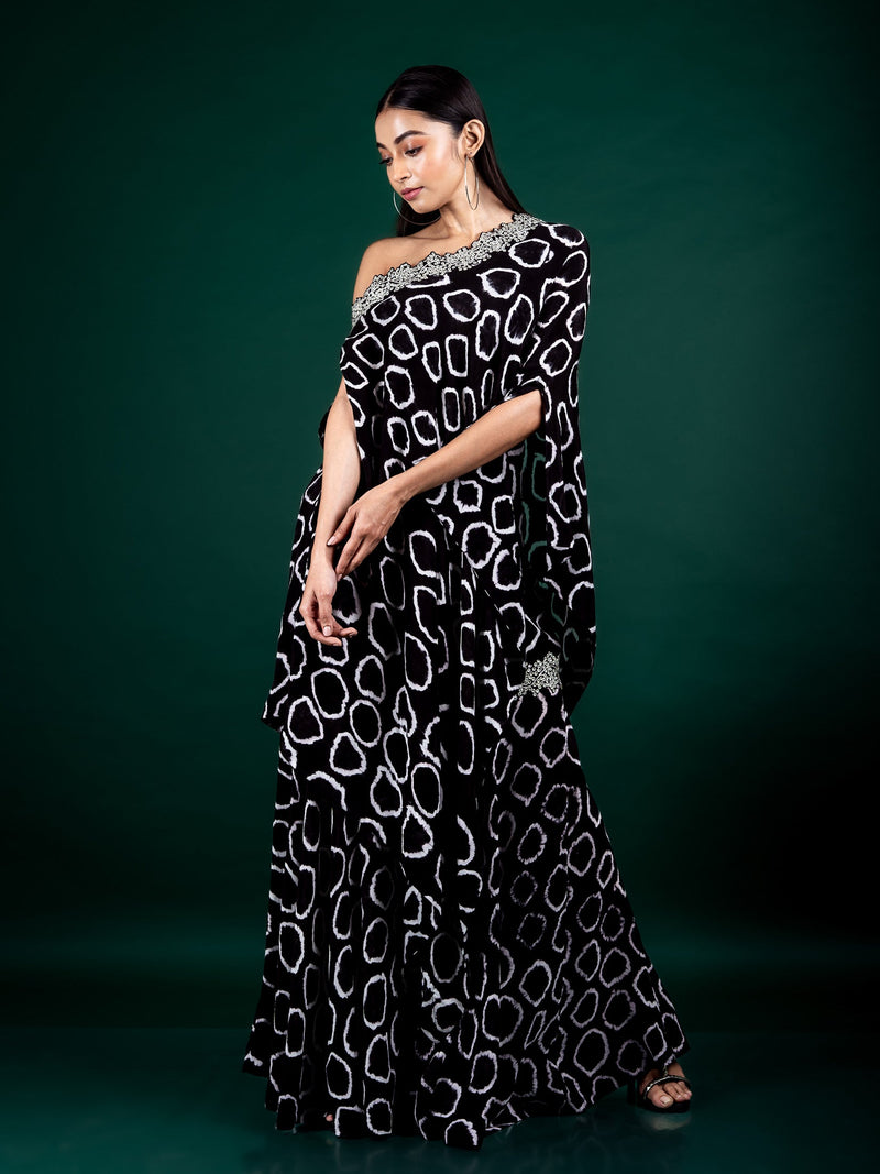 Off-Shoulder Cape & Gharara Set