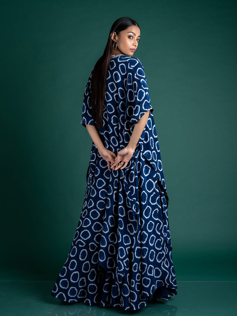 Circular Pants With Kaftan Jacket Set