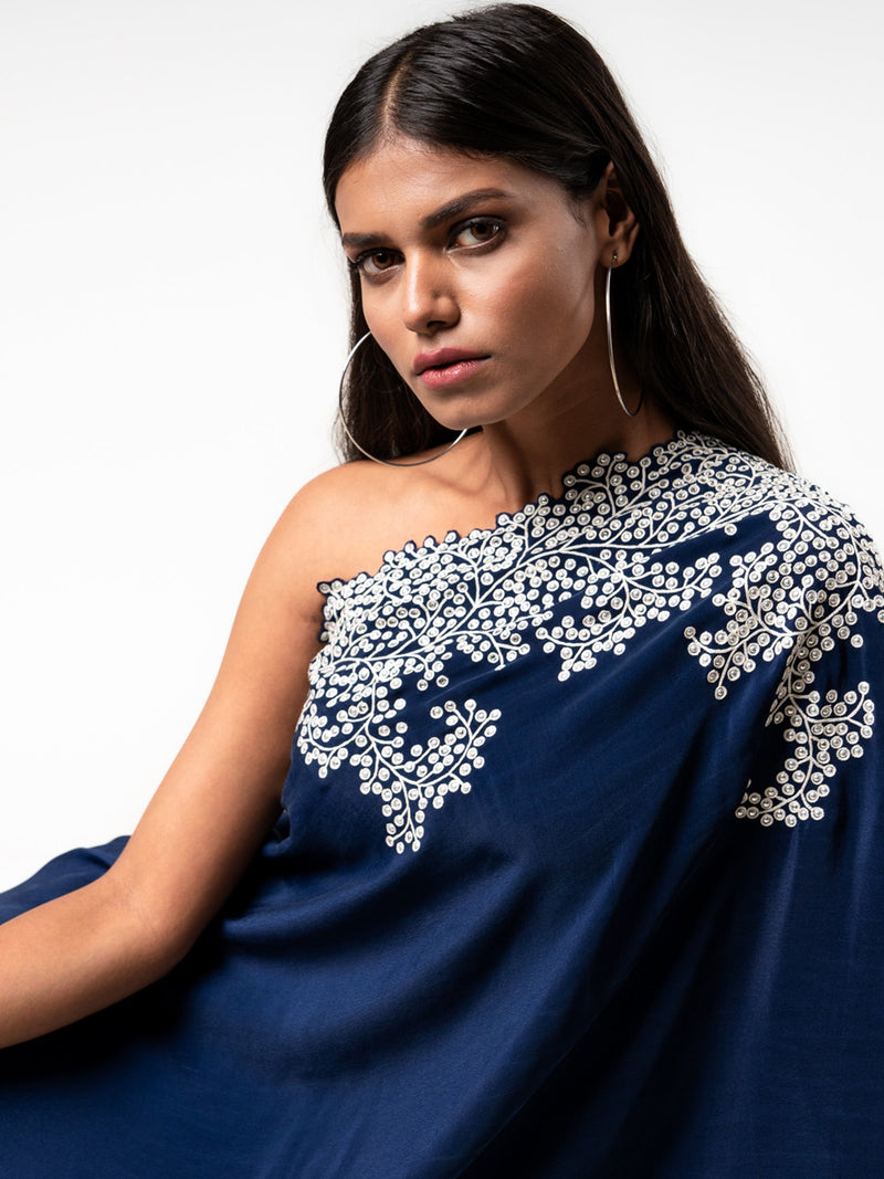 One-shoulder Cape & Gharara Set