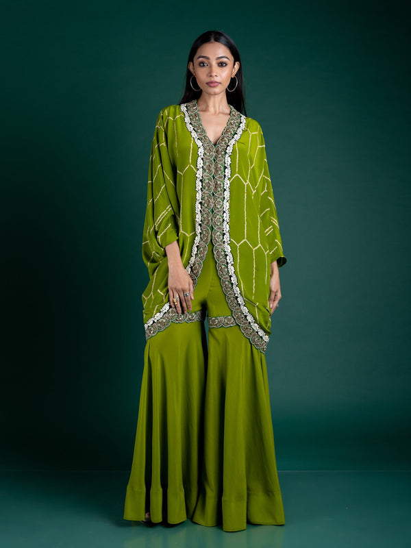 Short Kite Jacket With Gharara Set