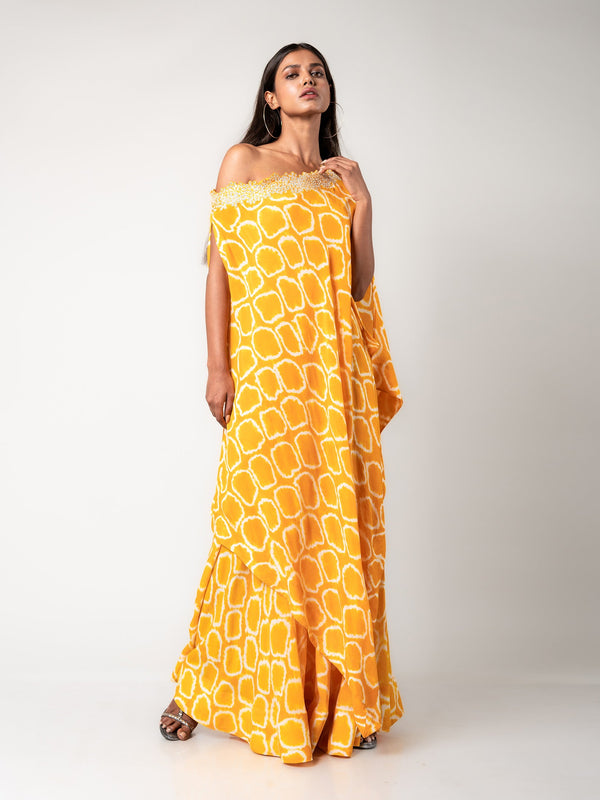 Off-shoulder Cape & Gharara Set