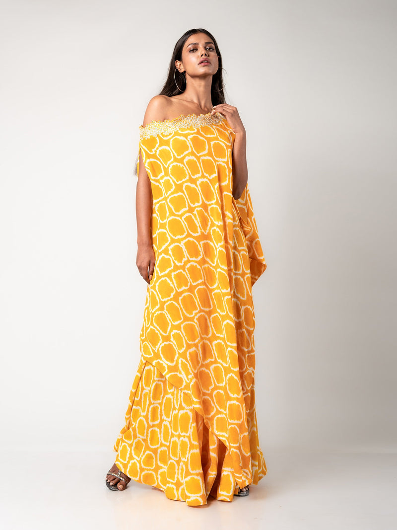 Off-shoulder Cape & Gharara Set