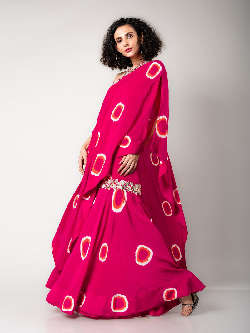 Off-Shoulder Cape & Gharara Set