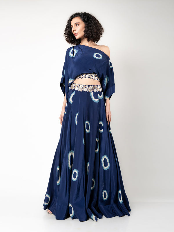 Off-Shoulder Top & Circular Pants Set
