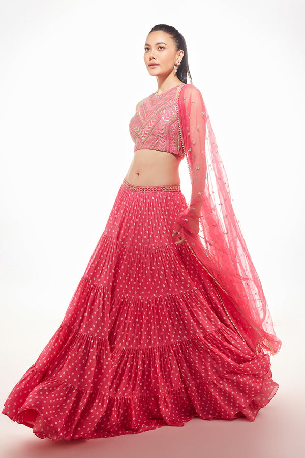 Halter Pink Bandhani  Shelby