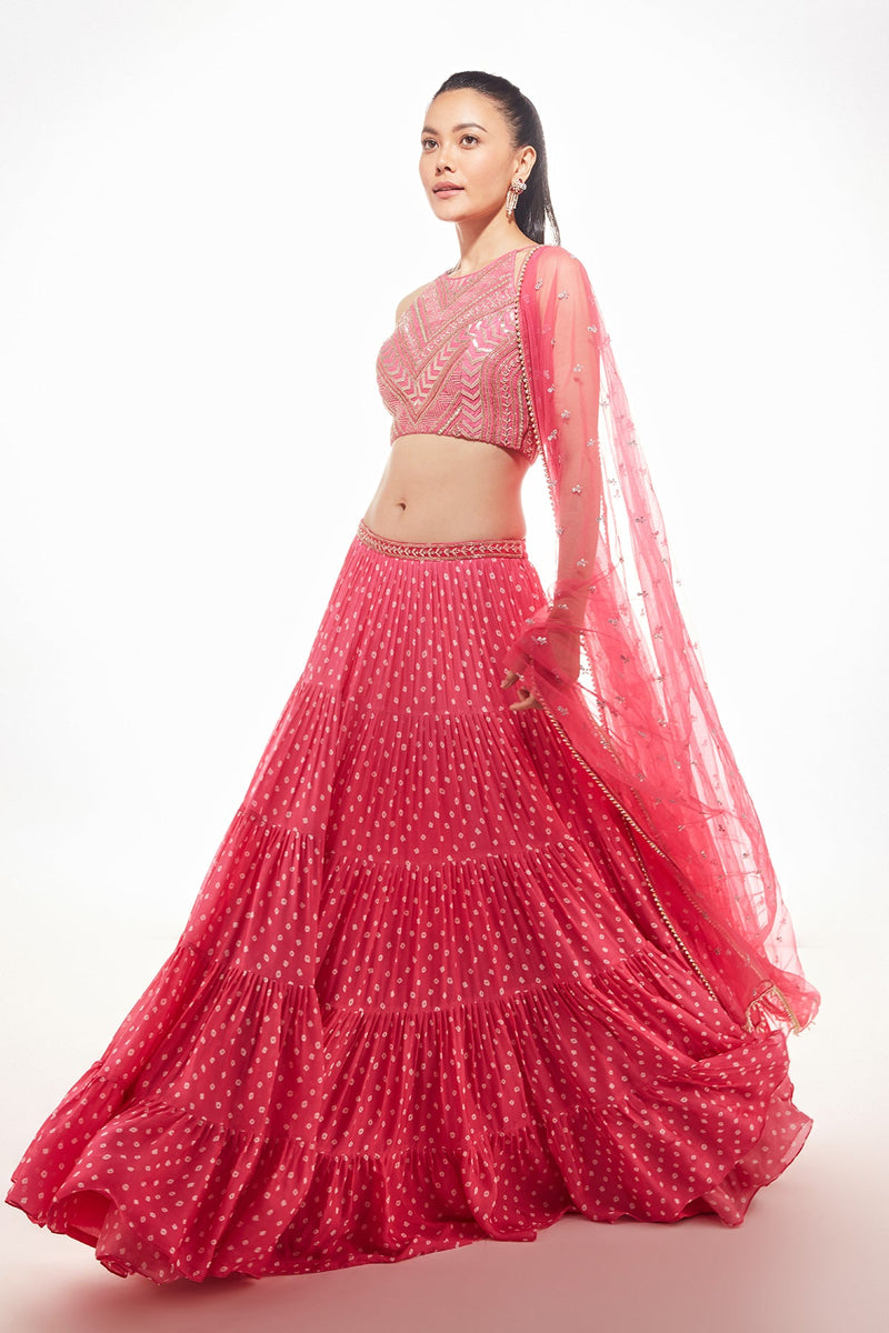 Halter Pink Bandhani  Shelby