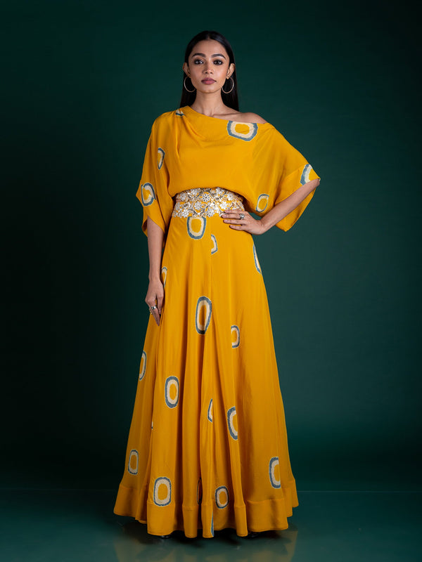 Off-shoulder Top With Lehenga Dress