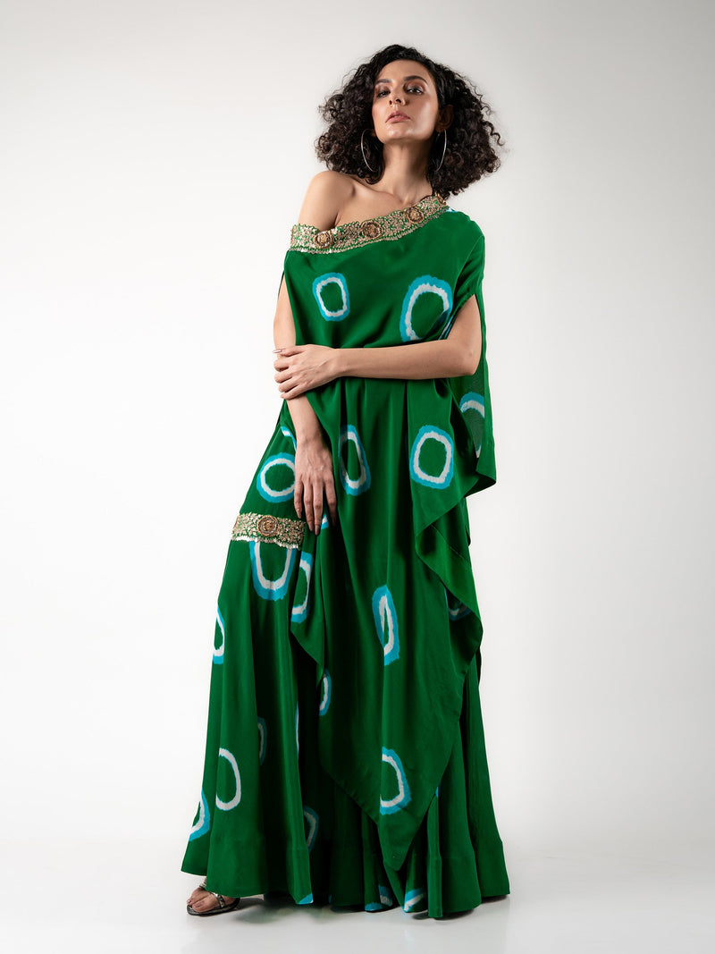 Off-shoulder Cape & Gharara Set