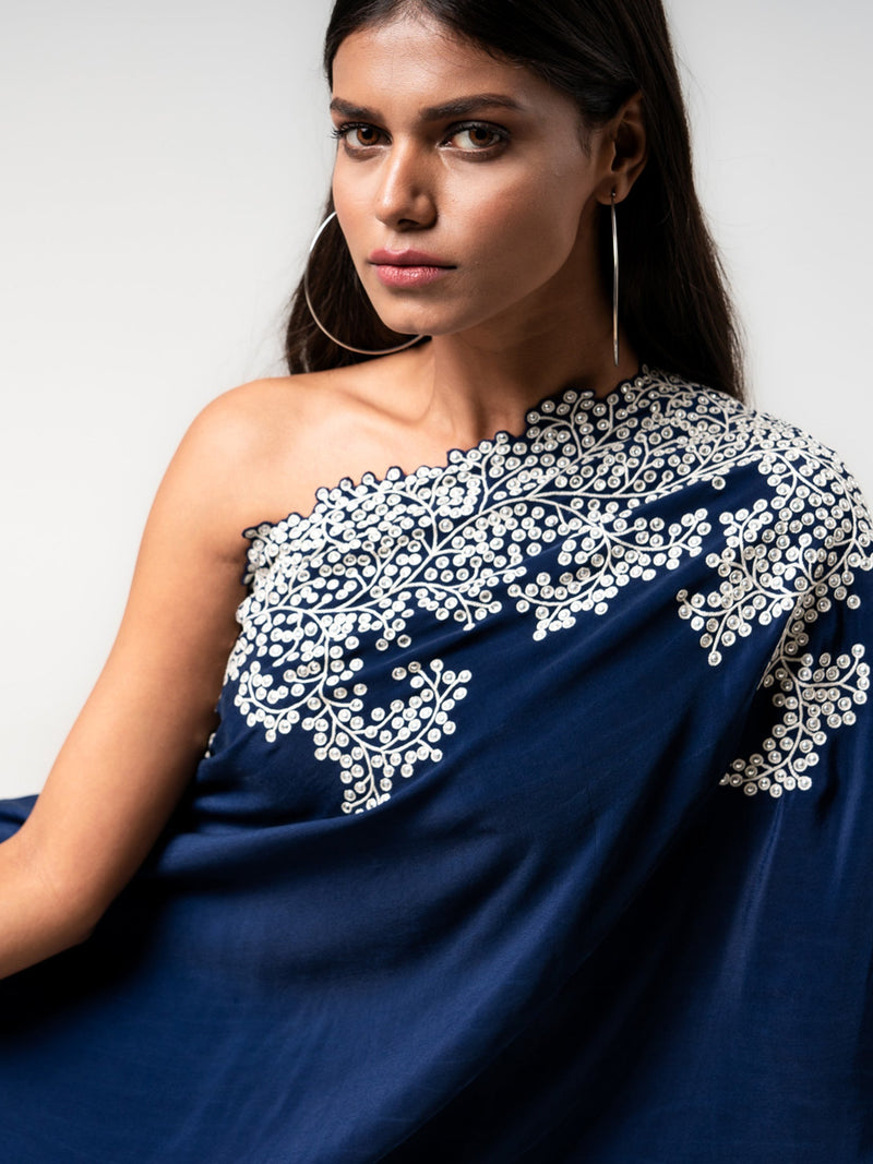 One-shoulder Cape & Gharara Set