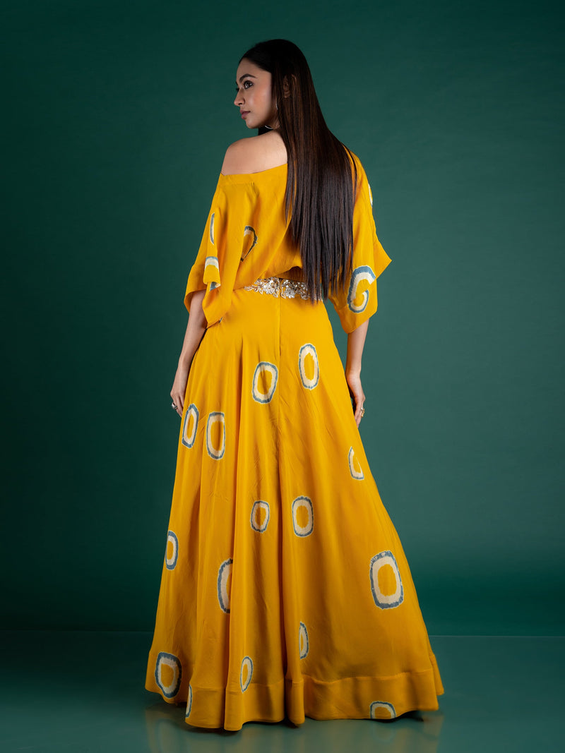 Off-shoulder Top With Lehenga Dress