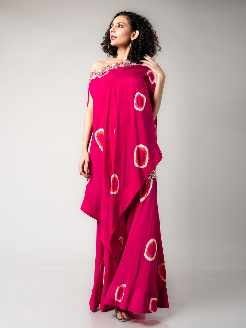 Off-Shoulder Cape & Gharara Set