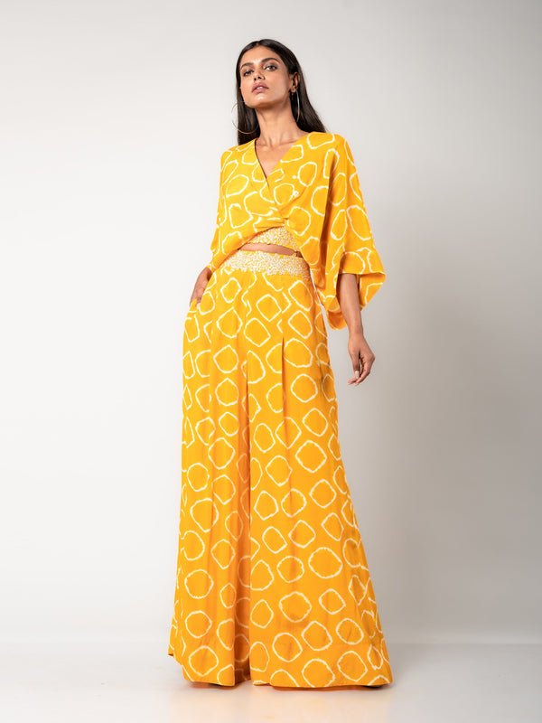 Kaftan Top & A-line Pants Set