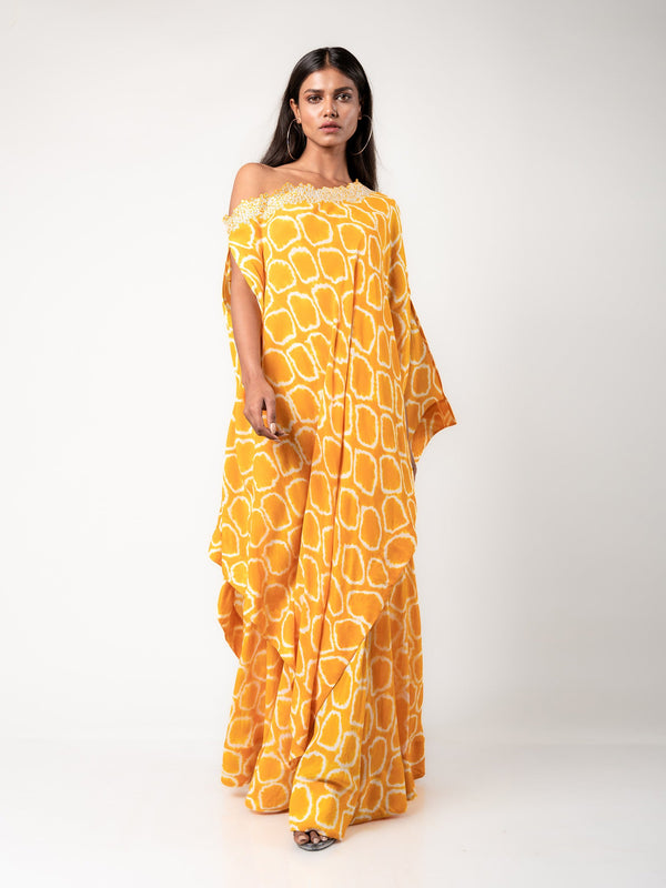 Off-shoulder Cape & Gharara Set