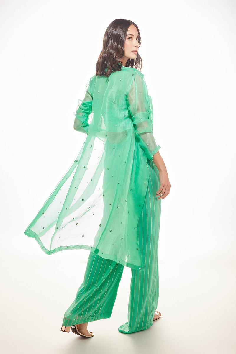 June Trench Jacket Set -Seagreen