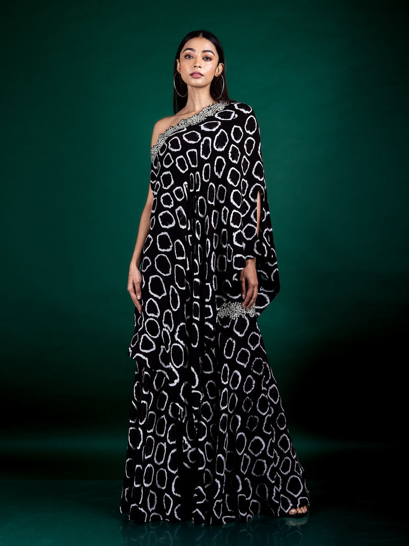 Off-Shoulder Cape & Gharara Set