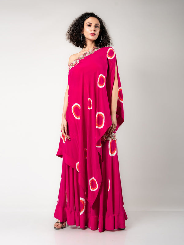 Off-Shoulder Cape & Gharara Set