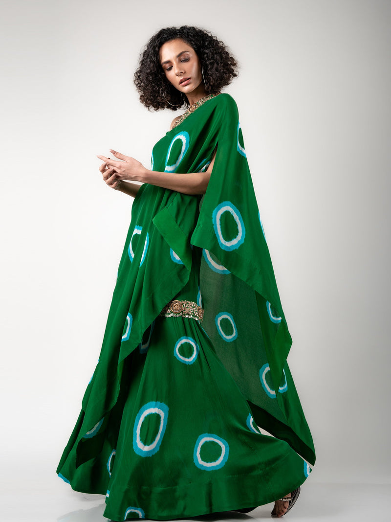 Off-shoulder Cape & Gharara Set