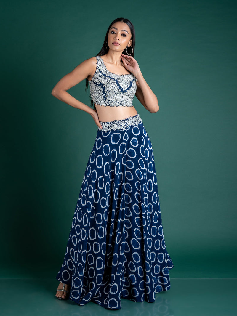 Circular Pants With Kaftan Jacket Set