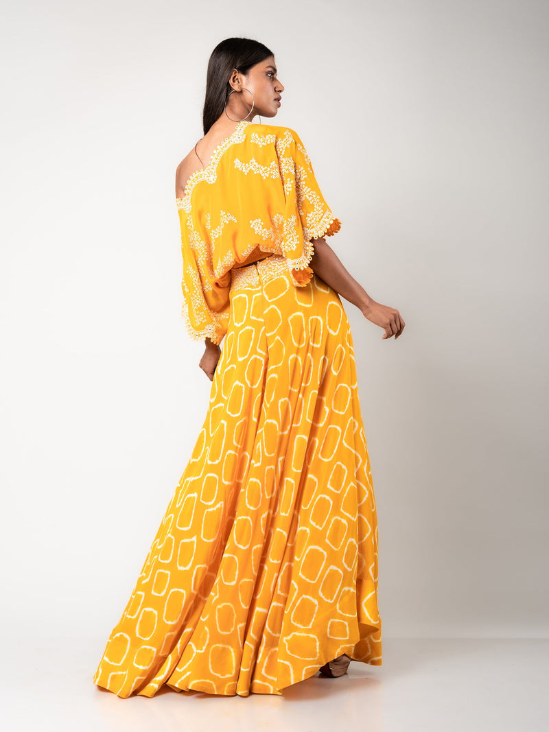 Off-shoulder Top & Lehenga Set