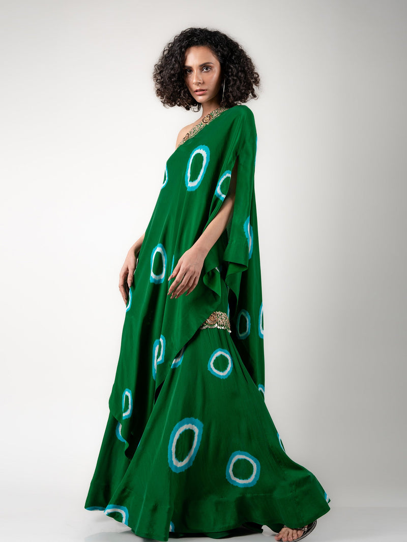 Off-shoulder Cape & Gharara Set
