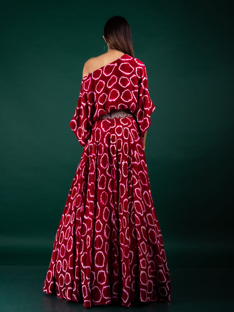 Off-shoulder Top & Lehenga Set