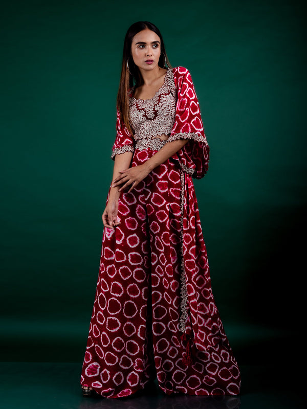Jacket With Blouse & A-line Pants Set