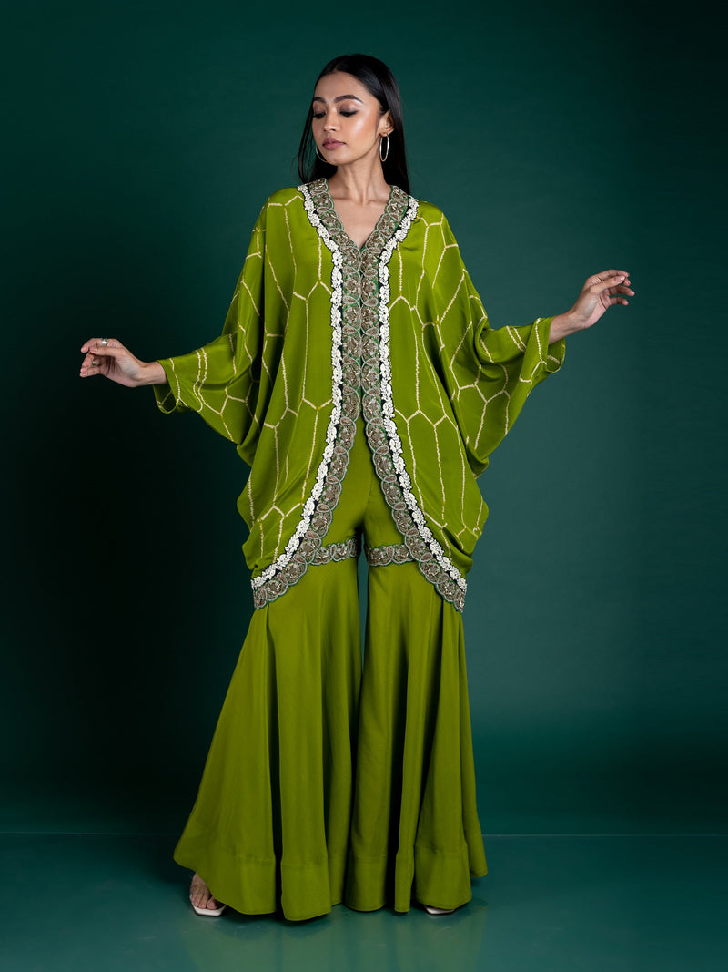 Short Kite Jacket With Gharara Set
